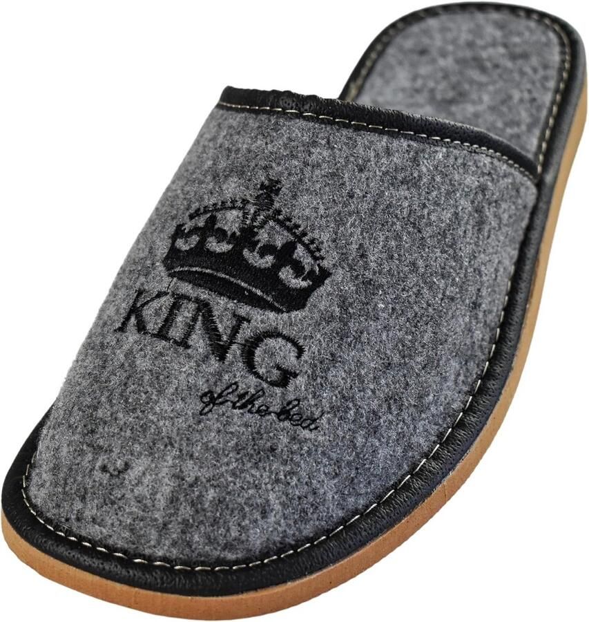 Comfortabele Vilten Pantoffels voor Heren met Rubberen Zool