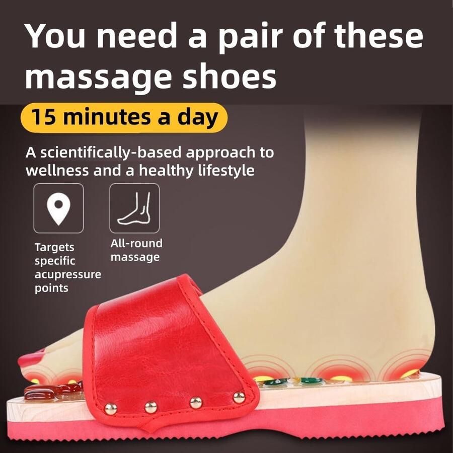 Comfortabele voetmassage slippers voor vrouwen met acupunctuur stressverlichting en massagestenen voor thuis en badkamergebruik