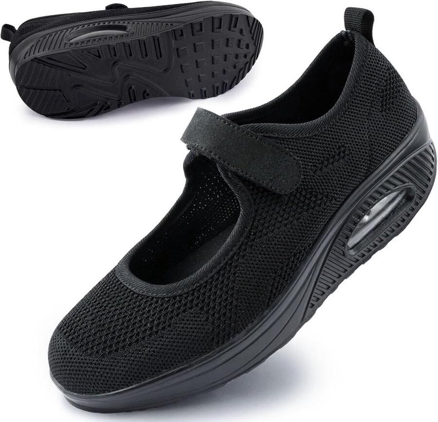 Comfortabele Wandelschoenen Dames met Klittenband Ademend Lichtgewicht