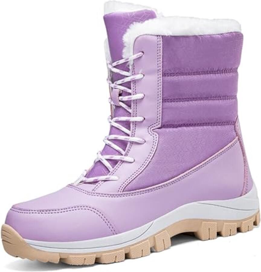 Comfortabele Warm Gevoerde Winterlaarzen voor Dames Waterdichte en Antislip Sneeuwlaarzen
