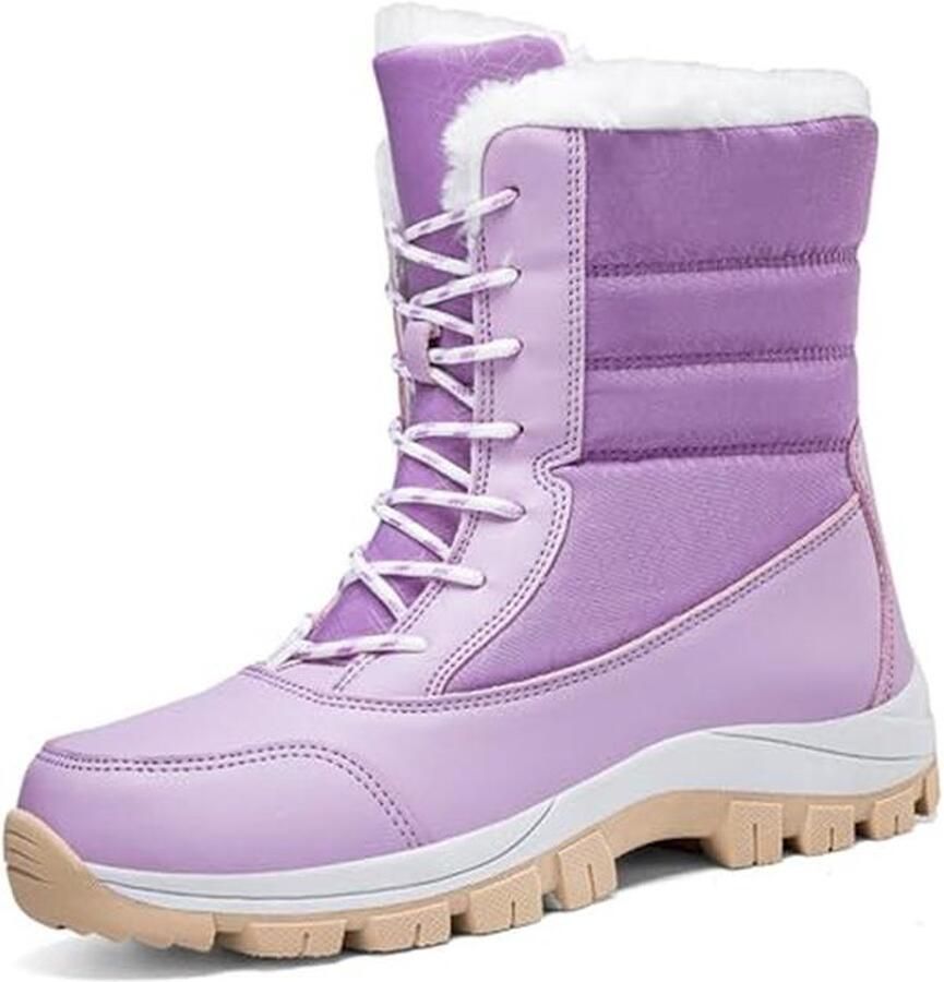 Comfortabele Warm Gevoerde Winterlaarzen voor Dames Waterdichte en Antislip Sneeuwlaarzen