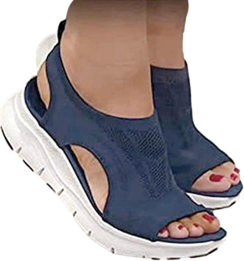 Comfortabele wasbare sandalen voor dames met dikke zool en ritssluiting
