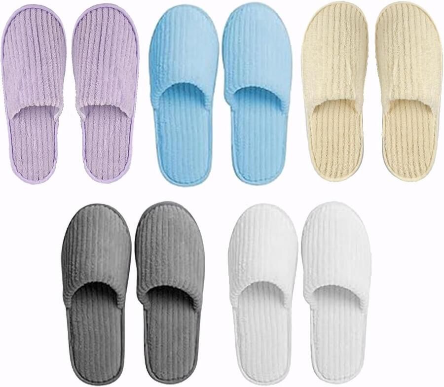 Comfortabele Wasbare Slippers voor Gasten Antislip Coral Fleece Ideaal voor Thuis Badkamer en Reizen Perfect voor Feestjes en Hotels