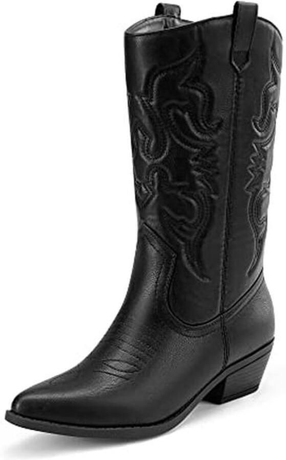 Comfortabele waterdichte cowboylaarzen voor dames Stijlvolle halfhoge winterlaarzen