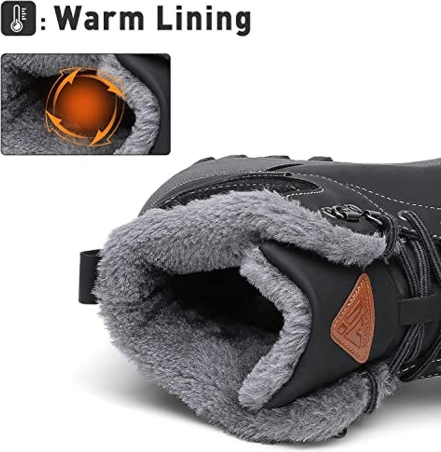 Comfortabele Waterdichte Winterlaarzen met Antislip Zolen en Warme Voering voor en