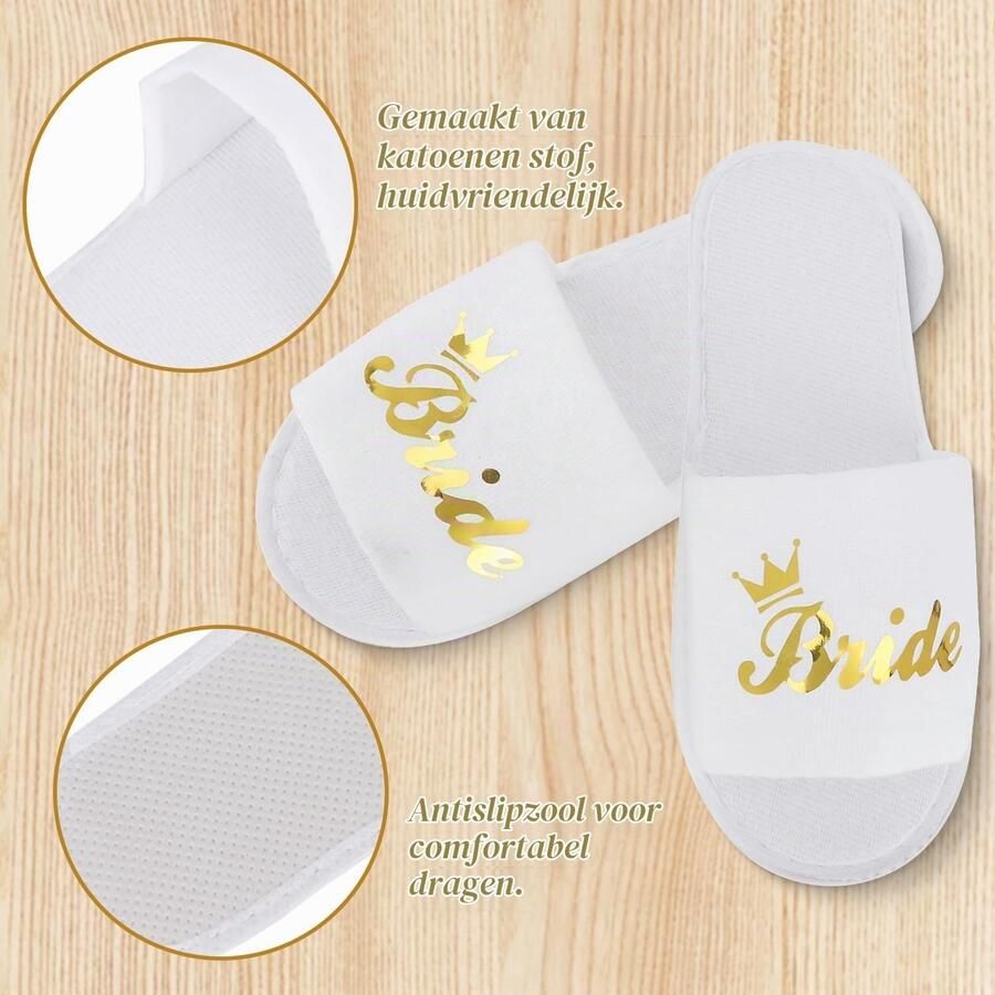 Comfortabele Wegwerp Slippers voor Bruiloften en Feesten Ideaal voor Bruids Spa en Ceremonies 5 Paar Witte