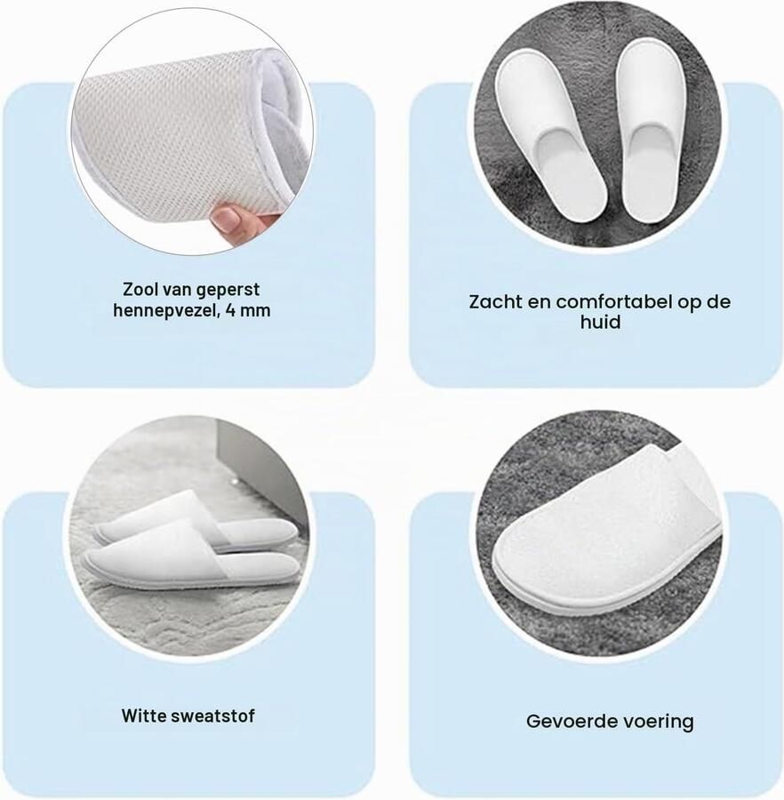 Comfortabele Wegwerp Slippers voor Gasten Ideaal voor Hotel Thuis Reis en Badkamer 12 Paar van Zacht Terry Katoen