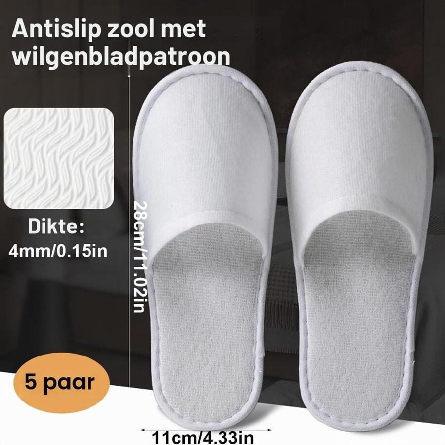 Comfortabele Wegwerp Slippers voor Hotel Spa en Thuisgebruik 5 Paar Antislip Slippers voor Reizen en Ontspanning
