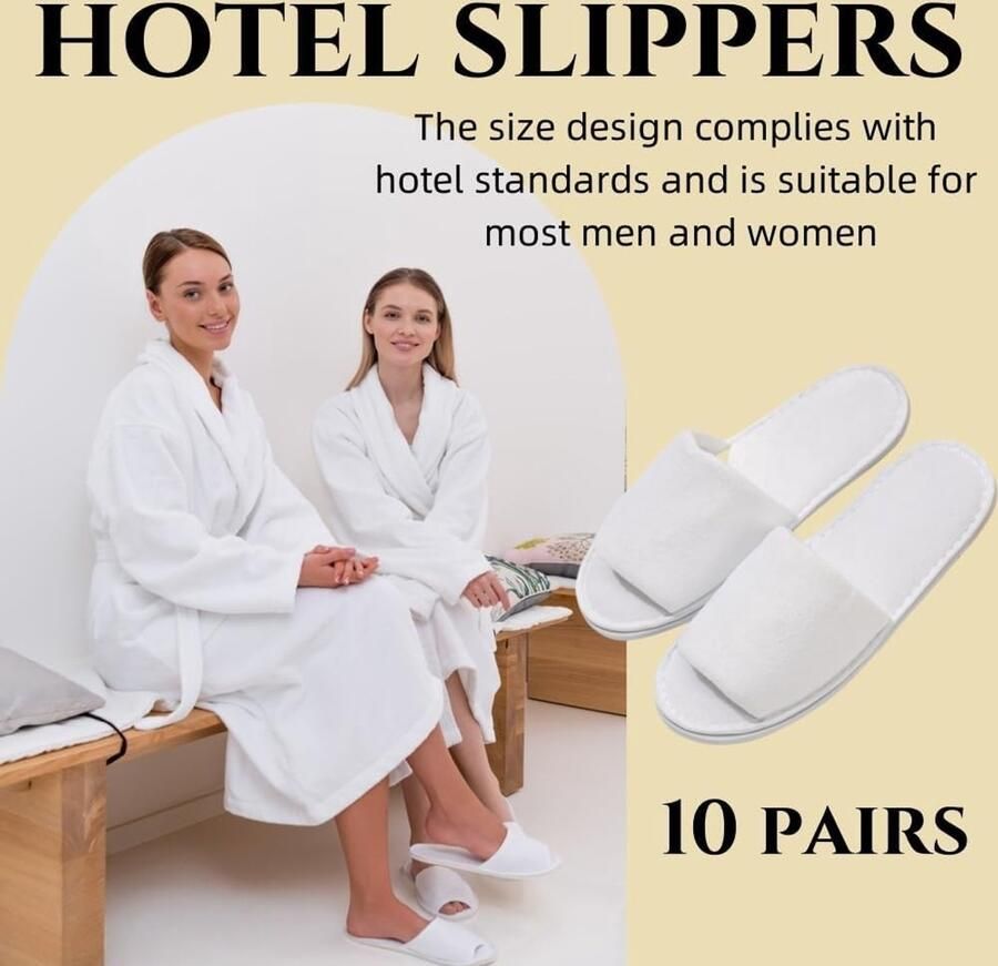 Comfortabele wegwerpslippers met antislip voor thuis spa of evene ten ideaal voor gasten