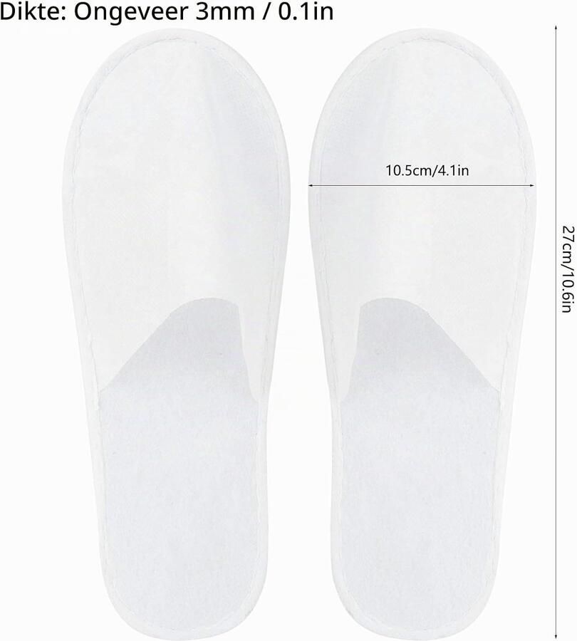 Comfortabele Wegwerp Slippers voor Badkamer Hotel en Reizen Ade d Antislip en Wasbaar voor nen en 10.6x4.1 inch