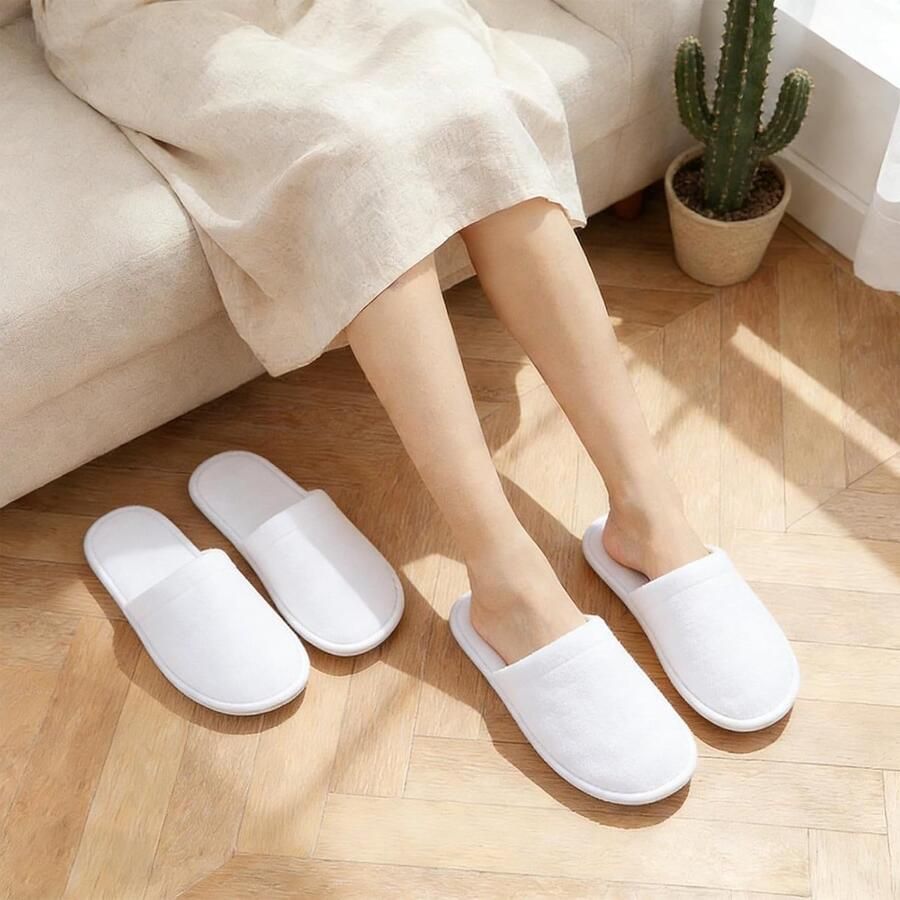 Comfortabele wegwerpslippers zonder slip voor thuis spa sauna en reizen 3 paar