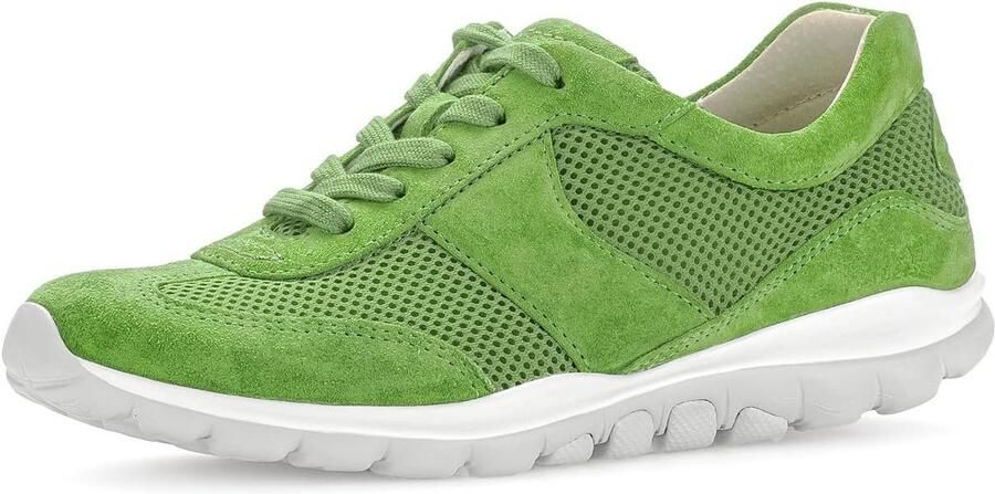 Nubuck sneakers dames halfhoge veterschoenen in wijde pasvorm
