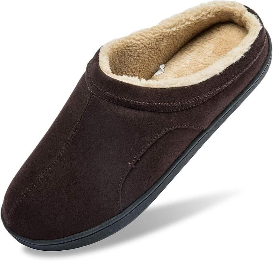 Comfortabele Winter Slippers voor Heren met Geheugenfoam Antislip Rubberzool