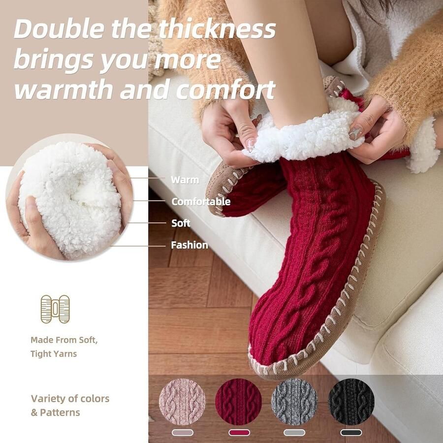 Comfortabele winterhuissokken voor dames Warme sloffen dikke sokken en trendy designs