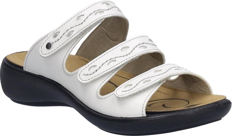 Comfortabele Witte Leren Sandalen voor Dames met Klittenband