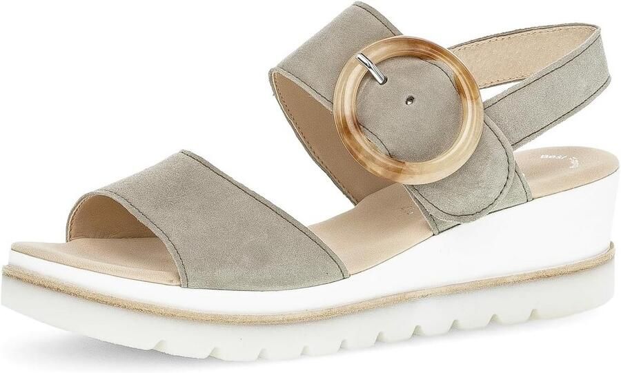 Comfortabele Witte Dames Sandalen met Plateauzool en Gespsluiting