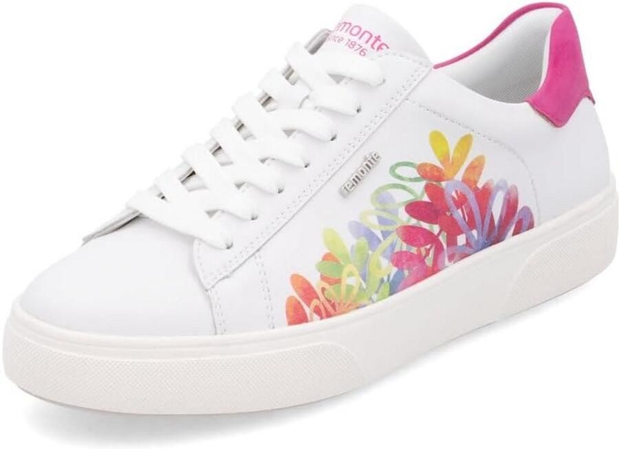 Comfortabele Witte Leren Dames Sneakers met Losse Zool