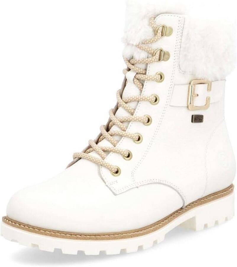Comfortabele Witte Veter Enkellaarzen voor Dames met Warme Voering