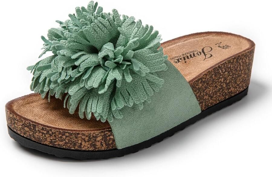 Comfortabele Zomersandalen Dames met Bloemen en Sleehak Muiltjes