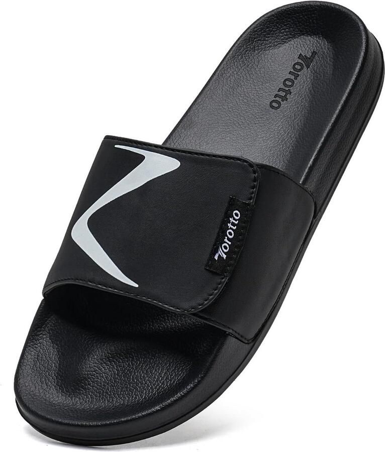 Comfortabele Zwarte Badslippers voor Heren Zomersandalen en Pantoffels