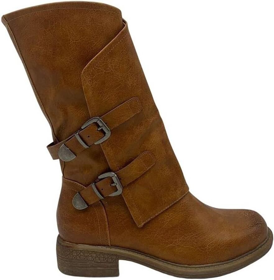 Comfortabele Zwarte Dames Biker Boots met B-Hak
