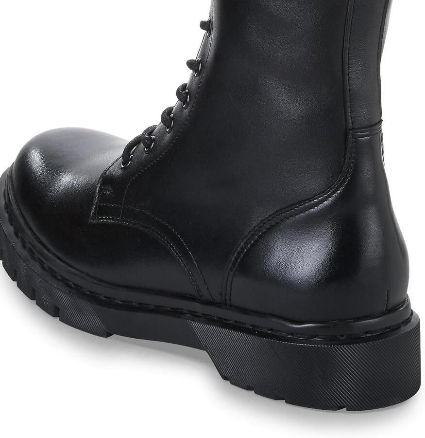 Comfortabele Zwarte Enkellaarzen Dames Leer & Synthetisch