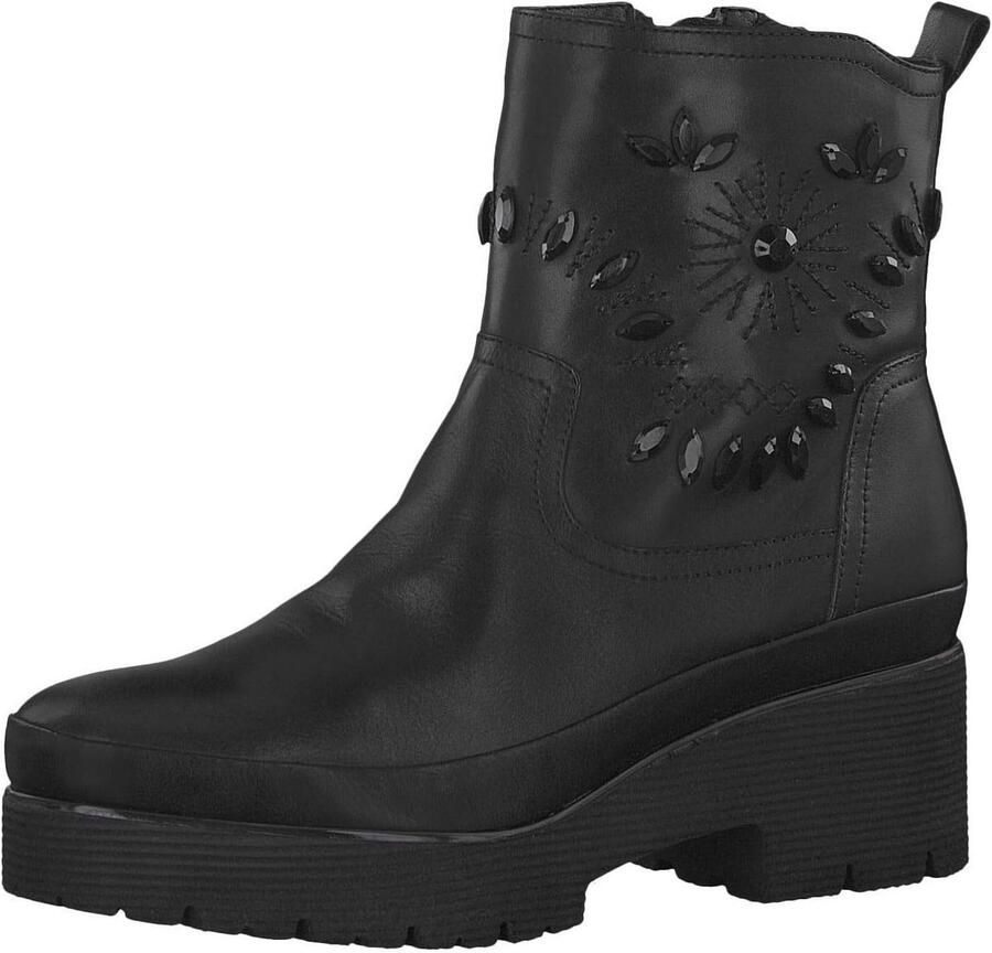 Comfortabele Zwarte Enkellaarzen voor Dames Brede Pasvorm en Uitneembaar Voetbed