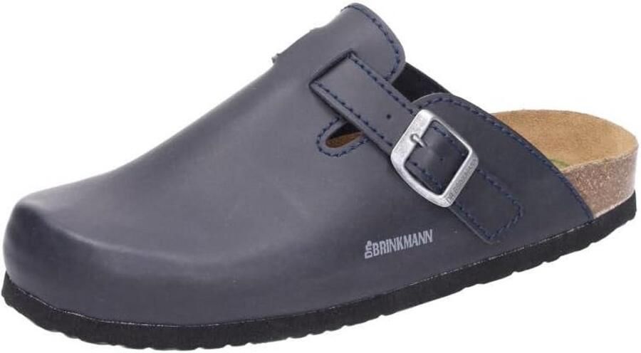 Comfortabele Zwarte Heren Clogs en Slippers met Leren Voetbed