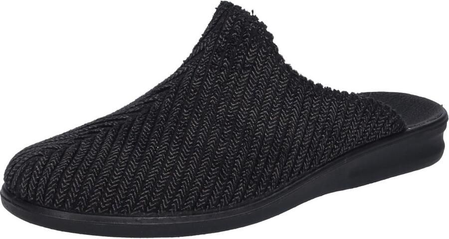 Comfortabele Zwarte Heren Pantoffels Corduroy met Flexibele PU Zool
