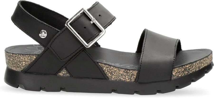 Comfortabele Zwarte Leren Damessandalen Platte Zomer sandaal