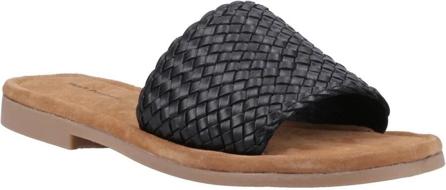 Comfortabele Zwarte Leren Damessandalen Zomer Muiltjes