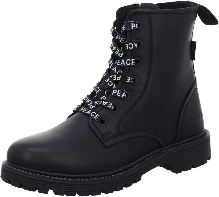 Comfortabele Zwarte Leren Enkelhoge Laarzen met Ritssluiting en Uitneembaar Voetbed