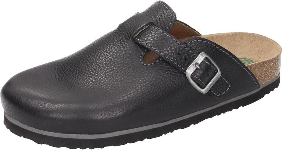 Comfortabele Zwarte Leren Instapper voor en