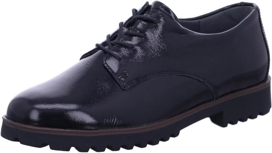 Comfortabele Zwarte Veterschoenen voor Dames met Brede Pasvorm en Uitneembaar Voetbed