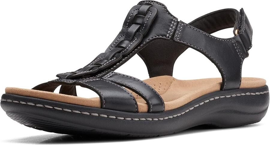 Comfortabele Zwarte Platte Sandalen Dames van Leer