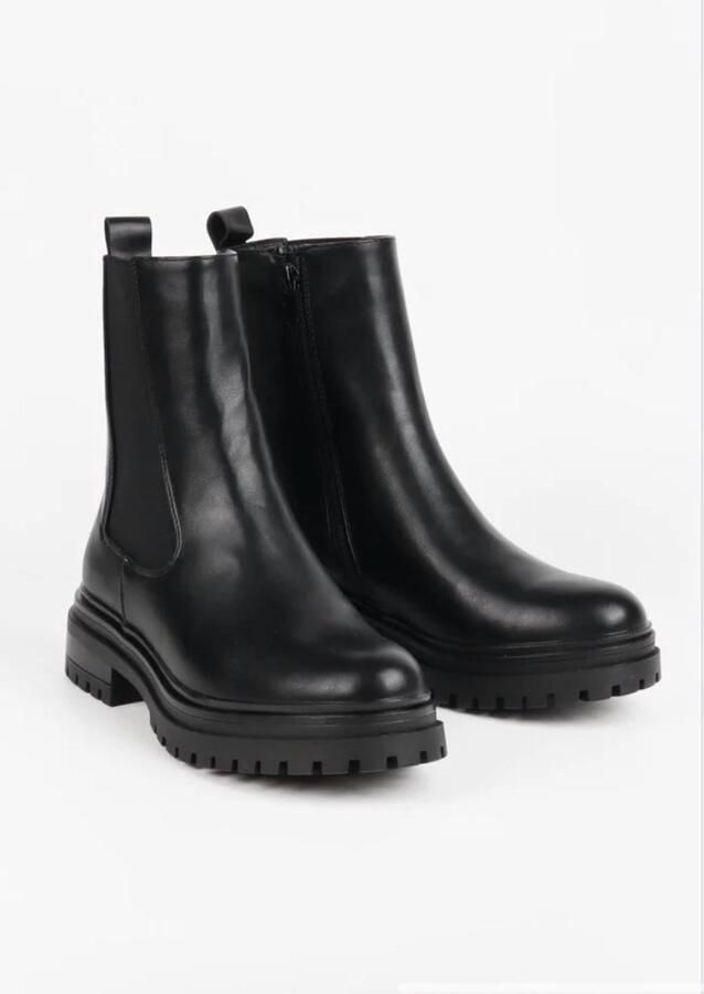 Comfy Dames Boots zwart- chunky zool- comfort instappers- Trendy enkellaarsjes voor winter