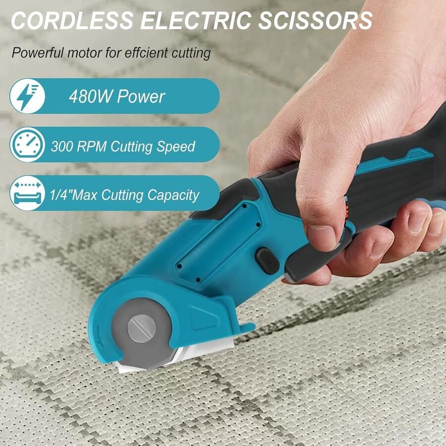 Compatibel met Makita 18 V batterij draadloze elektrische schaar met veiligheidsvergrendeling universele accuschaar voor handwerk voor het snijden van karton leer tapijt