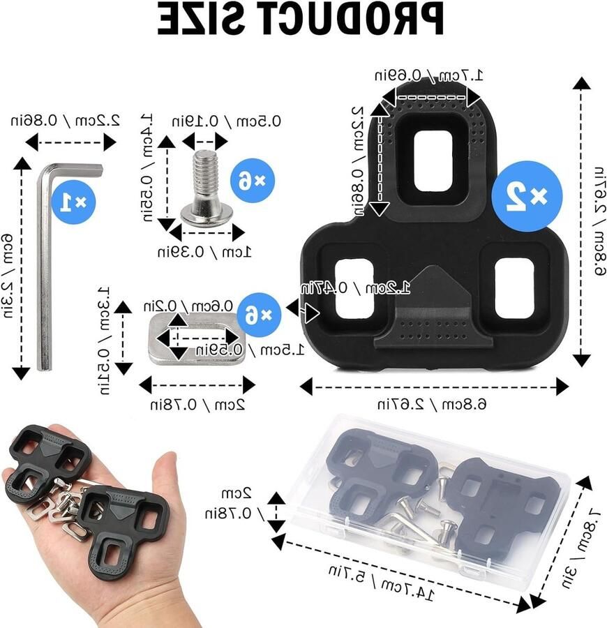 Compatibele Fietsschoenen Cleats voor Look Keo Blade 2 Max Pedalen 3-Hole Grip Systeem 4.5° Float Geschikt voor MTB en Racefietsen Fietsaccessoires