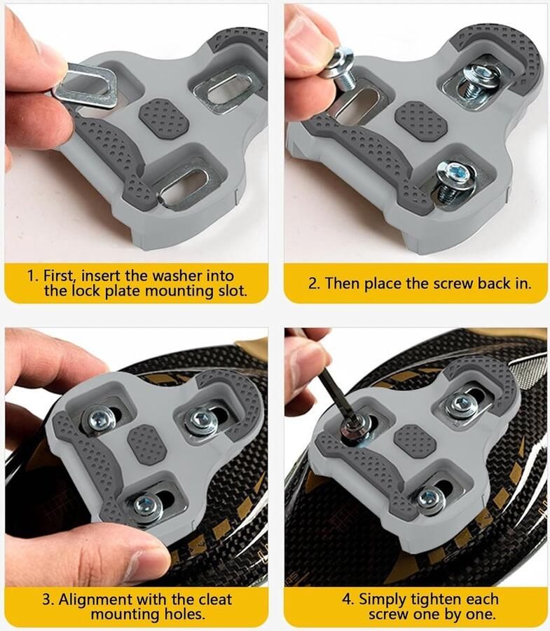 Compatibele Fietsschoenen met 3 Gaten Grip Blade 2 Max Carbon Classic Cleats 4.5° Float Ideaal voor Racefietsen en MTB Fietsaccessoires Set voor Optimale Prestaties