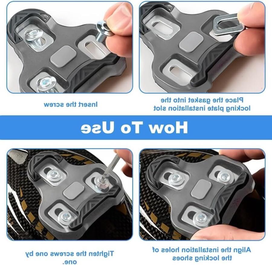 Compatibele Fietsschoenen voor Look Keo Pedalen Set van Fietsschoenen Road Bike Accessoires MTB Pedalen Fietsaccessoires Thermoplastisch Polyurethaan Grijs 4.5°