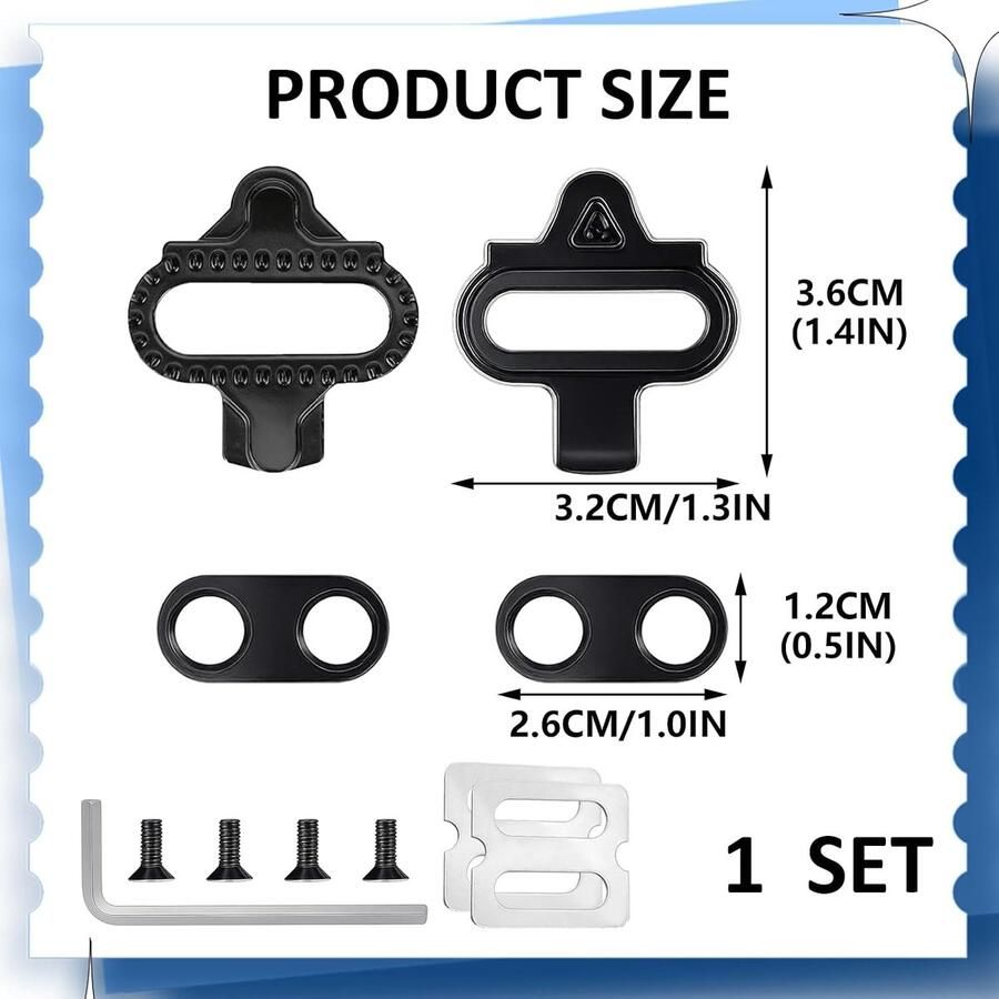 Cleats voor Shi o SH51 2-gaats pedalen CrMo-stalen schoenenset met antislipplaten schroeven en sluitringen voor mountainbike- en indoor-fietsschoenen ideaal voor optimale grip en prestaties