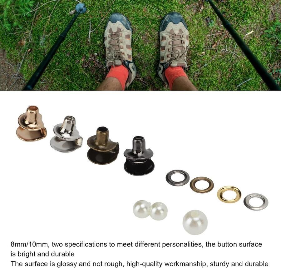 Complete Set voor Schoenveters: U-vormige Haakjes Oogjes Gespen en Drukknop Gereedschap voor Reparatie van Wandelschoenen en Leren Laarzen