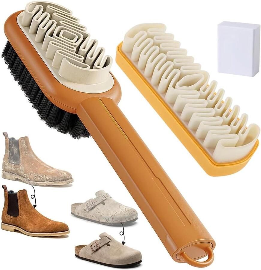 Complete Suede Reinigingsset voor Schoenen 3-delige Borstelset voor Suede Nubuck en Velours Sneakers