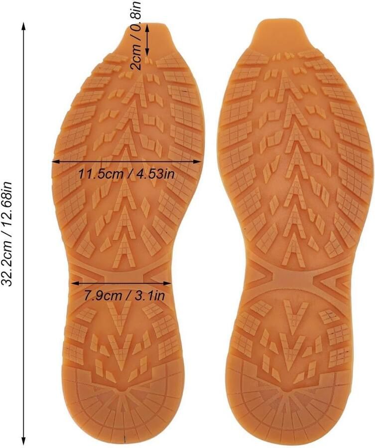 Complete vervangingszool van niet-sliprubber 32.3 x ideaal voor schoenreparatie en duurzaamheid