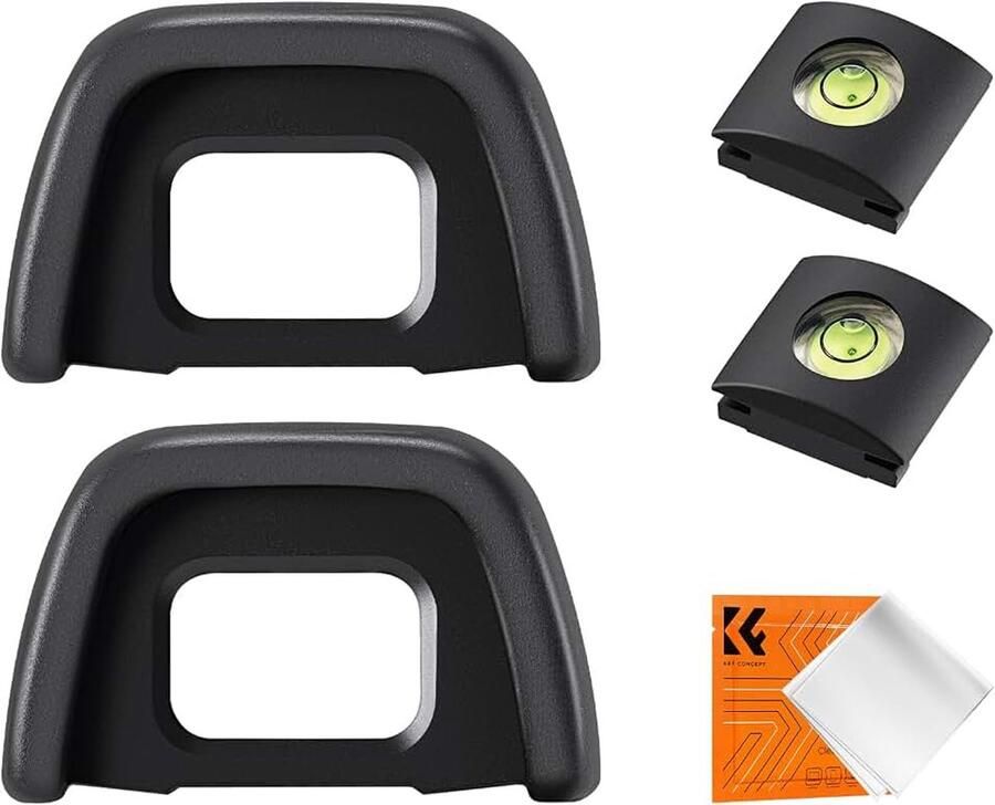 Concept Zachte Siliconen Oogschelp Oculair Zoeker voor D7100 D7200 D300 D300s Camera's Vervangt Nikon DK-23 Oogschelp (2 stuks) met Hot Shoe Cover