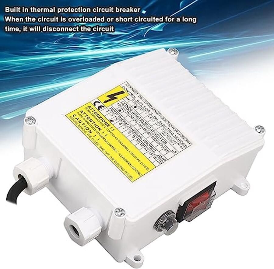 Control Box for Source Pumps Submersible Pump Controller Deep Source Pump Accessories 370W Submersible External Switch Controller with Thermal Protection
