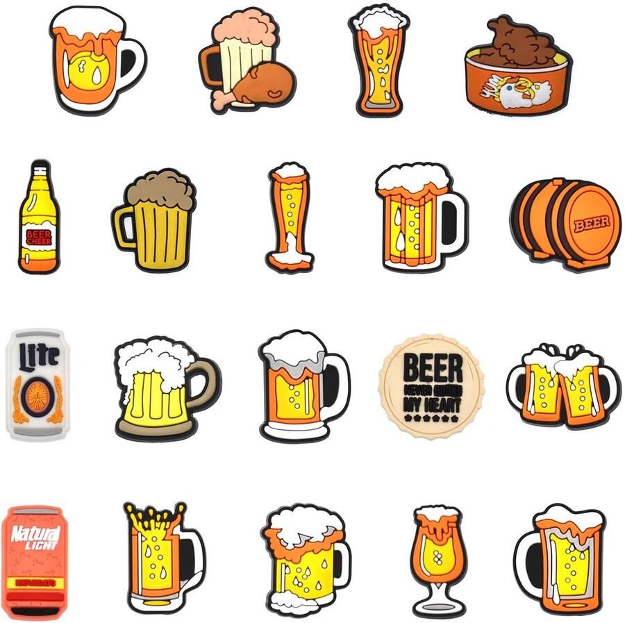 Allecto Beer Shoes Decoration Cartoon Decoratie Duurzaam en Waterproof Multicolor DIY Schoenaccessoires Geschikt voor Strand- en Sandale