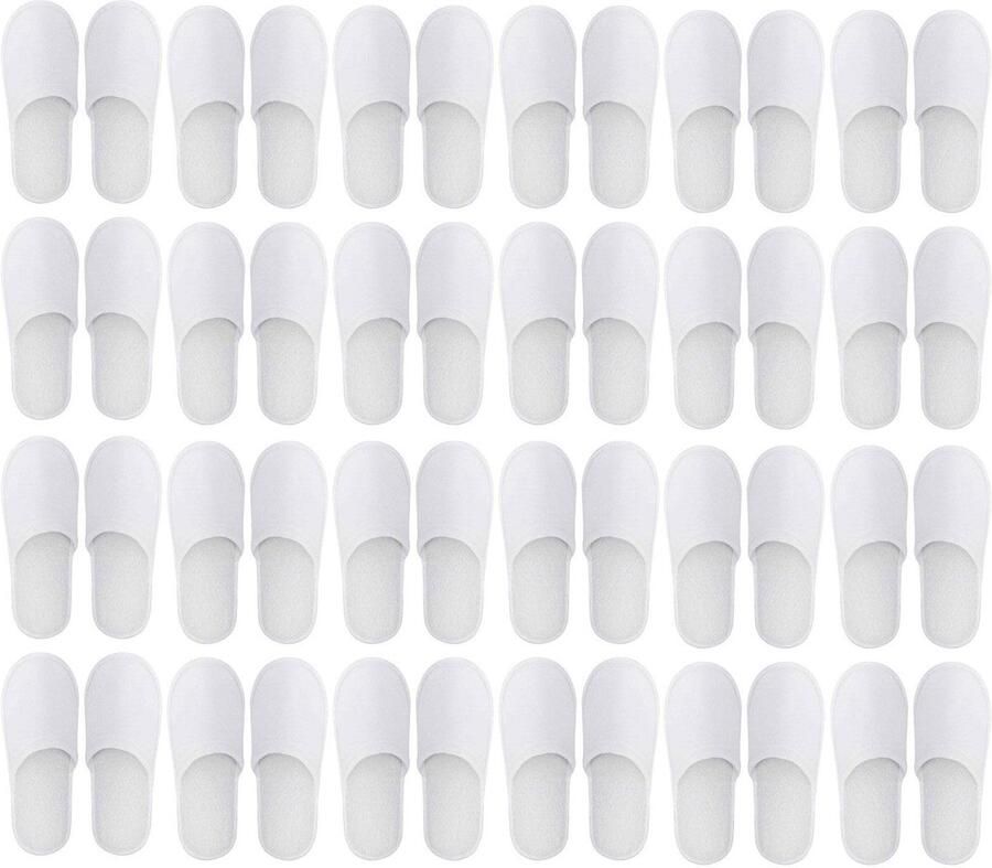 Allecto Disposable Slippers Gastenslippers Comfortabel en hygiënisch Wit met grijs Schoenen voor bruiloften Universele
