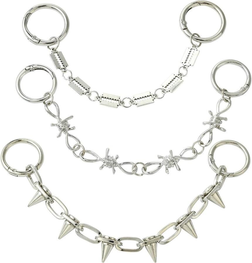 Allecto Hip-hop Schoen Charms Punk Style Decoratie Zilverkleurig Sneakers en Boots Unieke Spikes en Rivets 6 Stuks