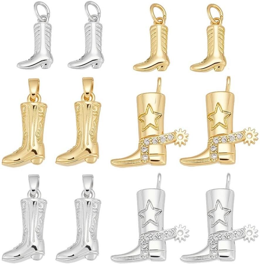 Cosensi Set van 12 Cowboylaarzen Hangers voor Sieraden maken